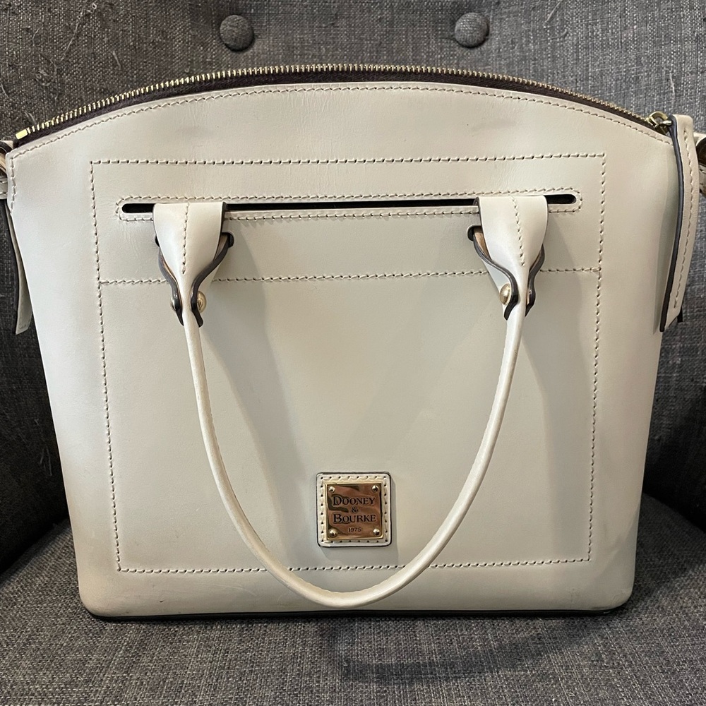 Dooney & Bourke Off-White Domed Satchel